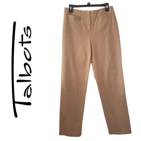 Talbots Pants - Talbots Stretch Straight Wide Leg Pants, Tan, SZ 10 - GREAT CONDITION!